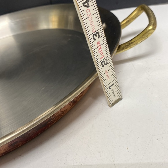 Copper Bottom Paella Pan Brass Handled 15 Inch - Picture 12 of 17